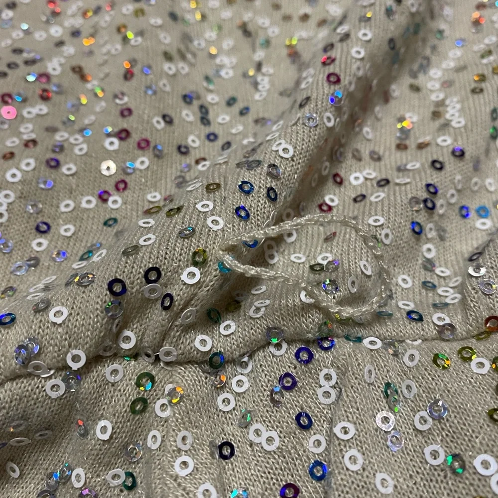 As U Wish Sequin Dress Skater Fit And Flare Multicolor Lined Short Sleeve